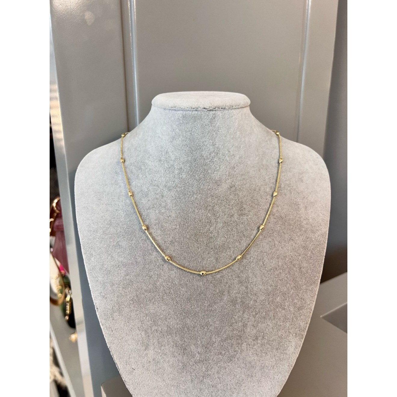 14K Renginde Çelik Dorika Zincir (45cm)