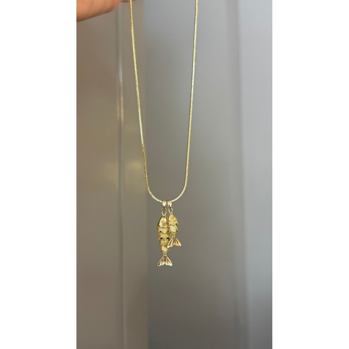 Gold Balık Şans Kolyesi