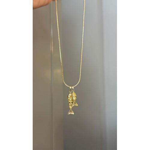 Gold Balık Şans Kolyesi