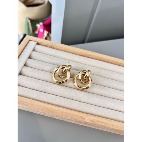 İç İçe Geçmeli Gold Küpe