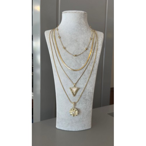 Gold 4lü Çelik Set Kolye