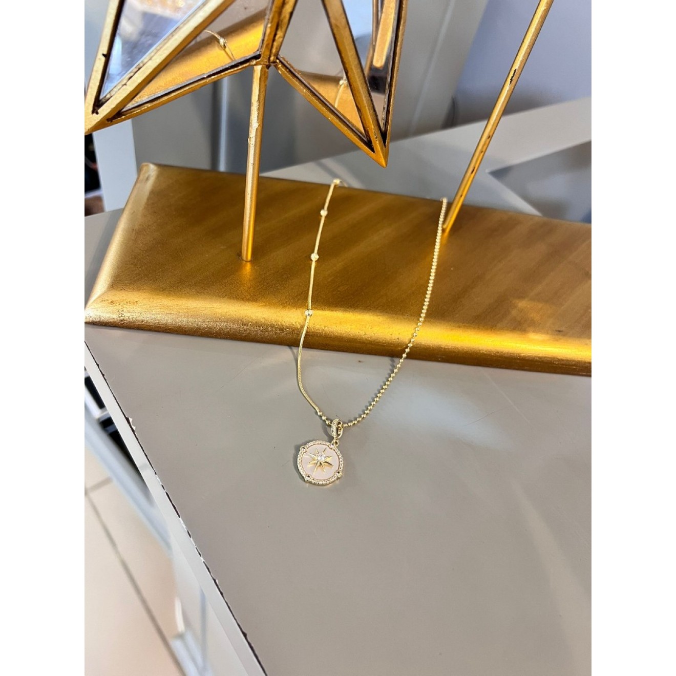 Kuzey Yıldızlı Gold Kolye