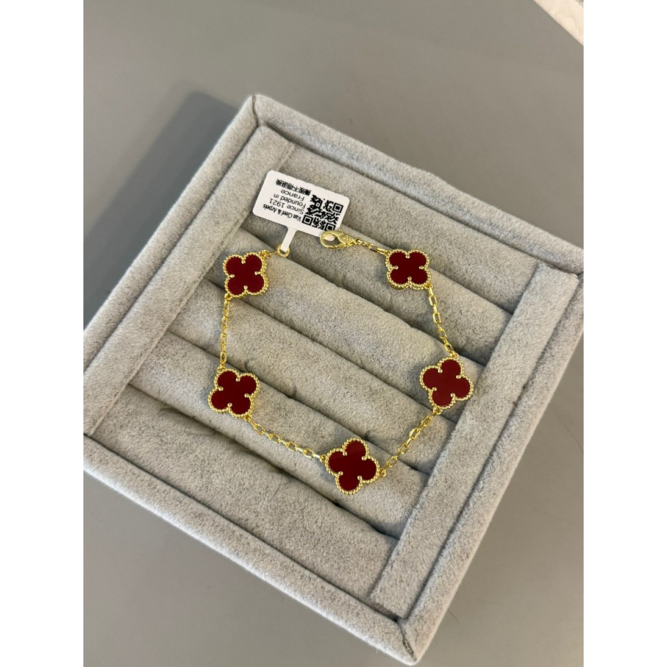 Marka Model İthal Seri Bordo Yonca Bileklik