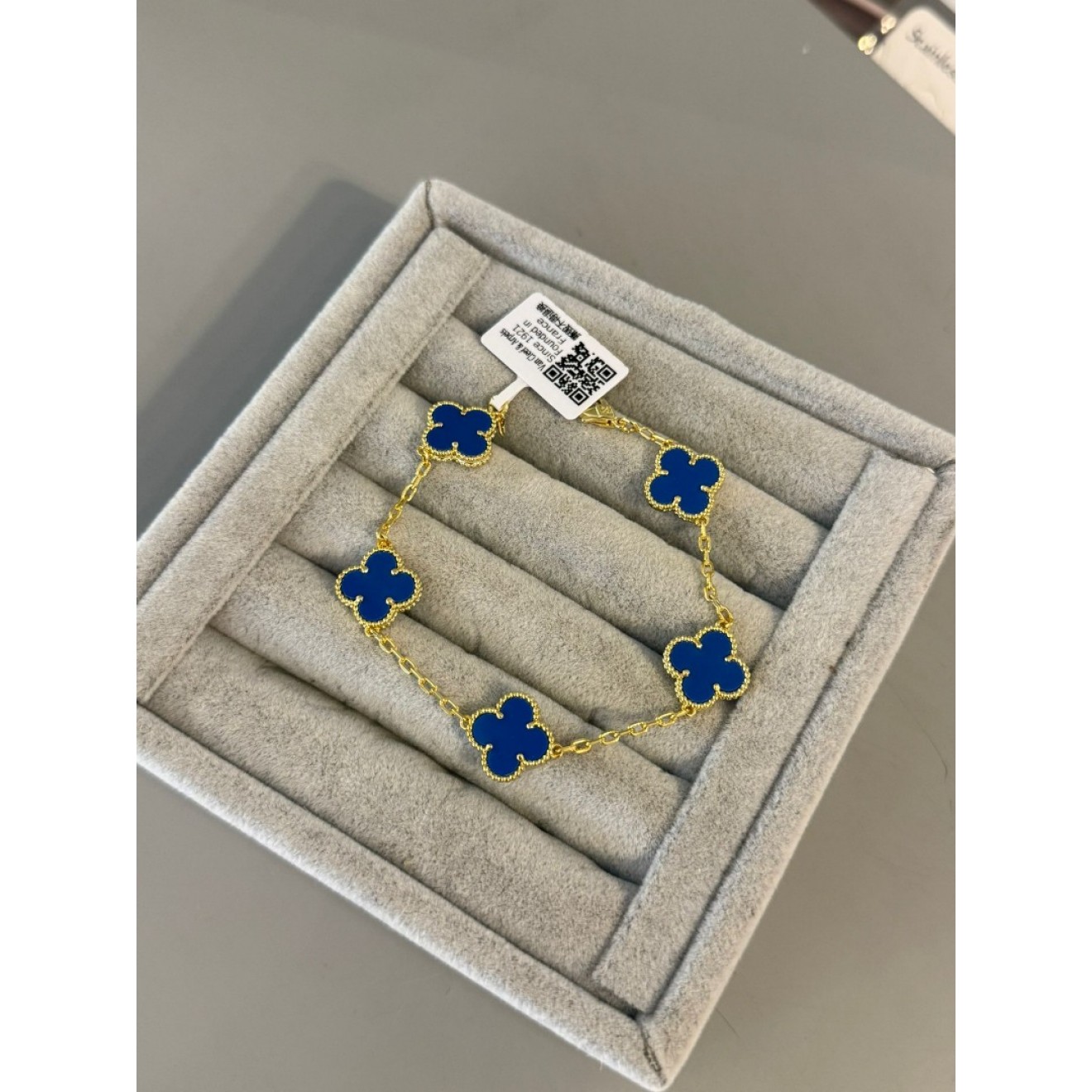 Marka Model İthal Seri Mavi Yonca Bileklik