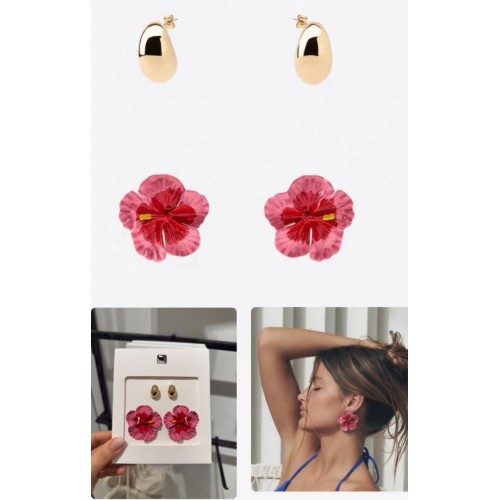 Marka Model Pembe Çiçek Küpe