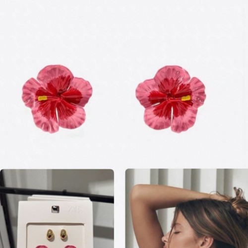 Marka Model Pembe Çiçek Küpe
