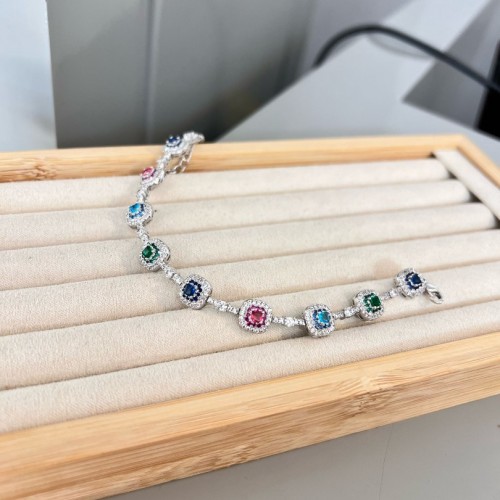 Renkli Silver Baget Taşlı Bileklik