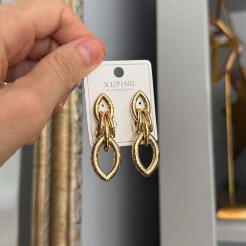 14K Renginde Sallantılı Çelik Küpe