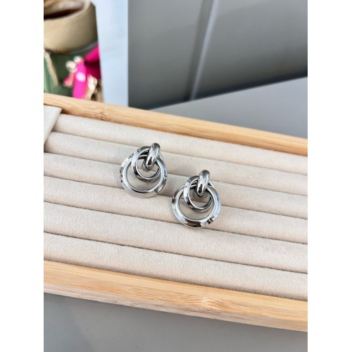 İç İçe Geçmeli Silver Küpe