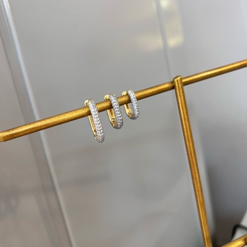 Silver Taşlı Gold Set Küpe