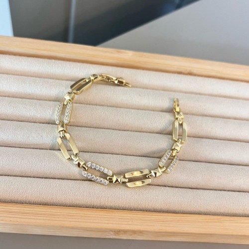 Taş Detaylı 14 K Çelik Bileklik