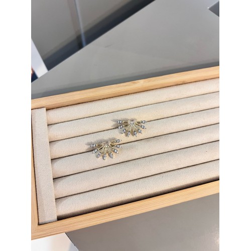 Taş Detaylı Gold Küpe