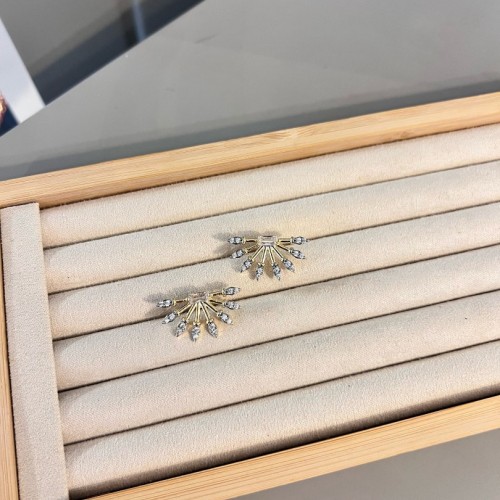 Taş Detaylı Gold Küpe