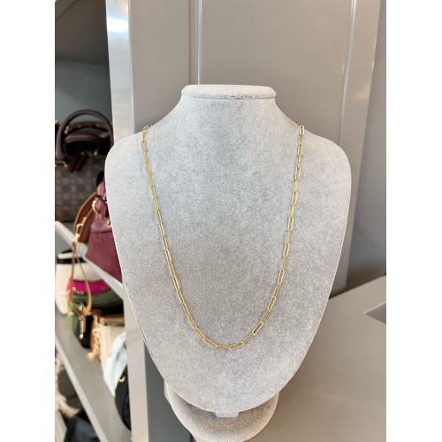 14K Renginde Tırtıklı Ataç Çelik Zincir (60cm)