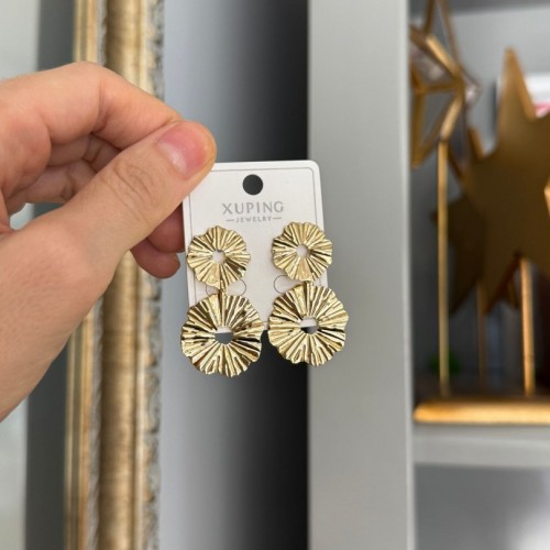 14K Renginde Sallantılı Çelik Küpe