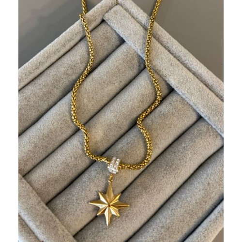 Çelik Gold Kutup Yıldızı Kolye