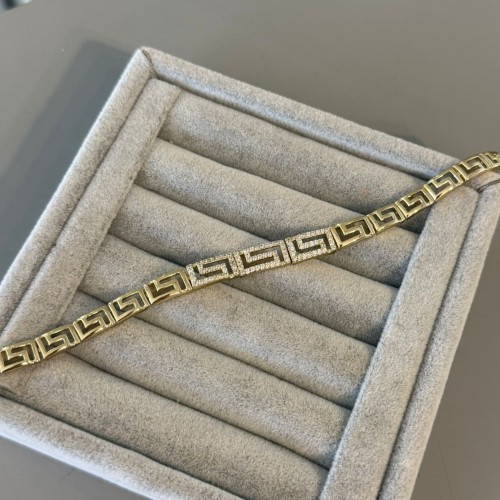 14K Gold Taş Detaylı Çelik Bileklik