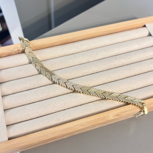 Zikzak Model Gold Bileklik